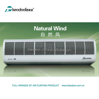 พัดลมผ้าม่านอากาศขนาดเล็ก 220V สําหรับประตูที่มีรีโมทคอนโทรล 2 ความเร็ว