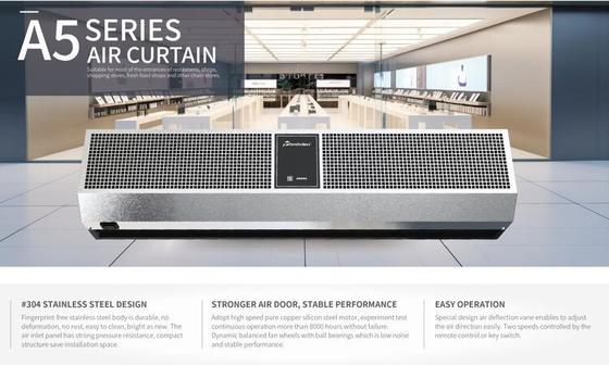 ม่านอากาศสแตนเลส 2000 ลบ.ม./ชม. 230V เพื่อการประหยัดพลังงาน